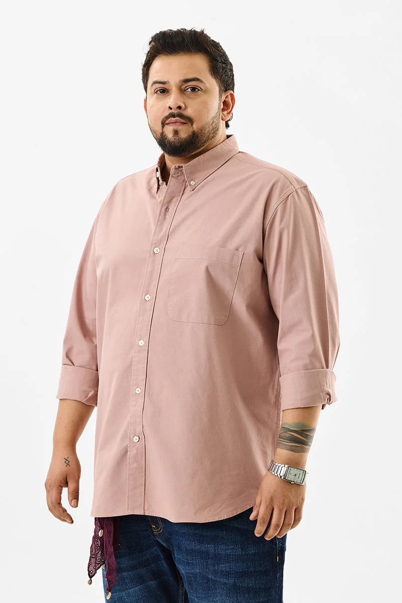 سنيتش Lucia Peach Plain Plus Size Shirts